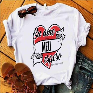 Imagem de Blusa T-shirt Camiseta Feminina Estampada -Frases Casal- Várias Estamp