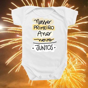 Imagem de Body Roupa De Bebê Feliz Ano Novo Primeiro Reveillon Familia - Borizin