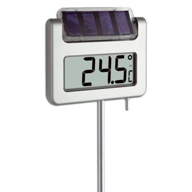 Imagem de Termômetro Digital para Jardim Alemão com Painel Solar - Incoterm