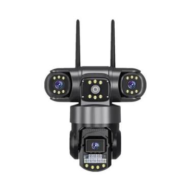 Imagem de Câmera IP PTZ 6K HD Com Três Lentes, Sem Fio, 4G, Rastreamento Automát