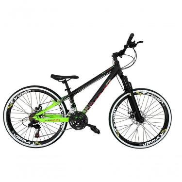 Imagem de Bicicleta Aro 26 Vikingx Tuff X44 Preto-verde 21v Alumínio Freio A Disco Aros Vmaxx Pretos