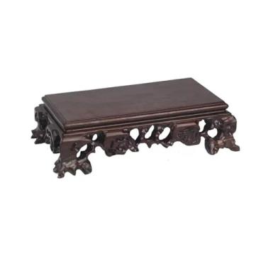 Imagem de suporte para bonsai Base retangular para bonsai com base de madeira para exibição ornamentos pedestal(Grande)