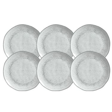 Imagem de Jogo De Pratos Raso Jantar 26Cm 6 Pçs Orgânico Echo Rustico