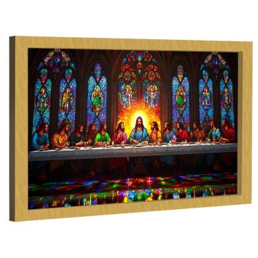 Imagem de Quadro Decorativo Santa Ceia Estilo Vitral
