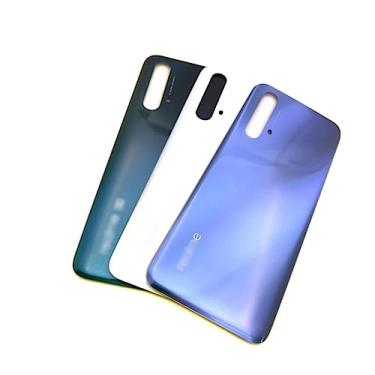 Imagem de SHOWGOOD para Oppo Realme X3 RMX2142 RMX2081 RMX2085 RMX2083 Tampa traseira do telefone da porta traseira + adesivo (branco)