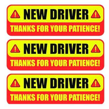 Imagem de Novo ímã de motorista estudante – Refletivo com visibilidade noturna de 91 m, ímã HD removível para carros e janelas – à prova de intempéries e durável (25,4 cm x 8,3 cm, 3 unidades) (novo motorista)