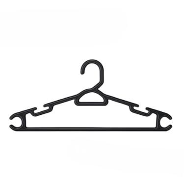 Imagem de Kit Cabide Preto Adulto Reforçado 38cm - Cabide de Polipropileno Multifuncional para Guarda-Roupa e Lojas(Kit 20 Unidades)