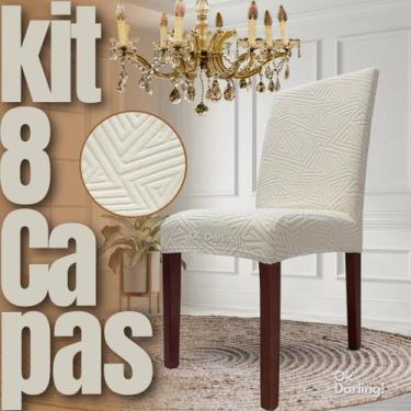 Imagem de Americana - Kit 8 Capas de Cadeira Linha Gold - Creme - OK Darling