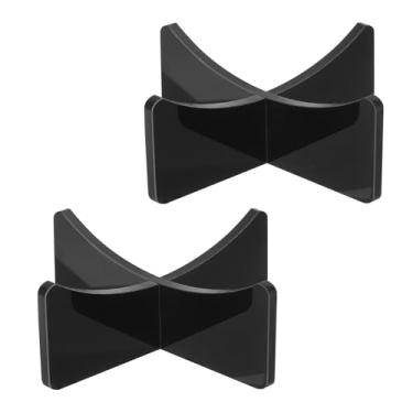 Imagem de Suporte de exibição de bola de 8,5 cm, pacote com 2 suportes multifuncionais para exibição de bola de acrílico para futebol, basquete, vôlei, bola de futebol, rúgbi, preto