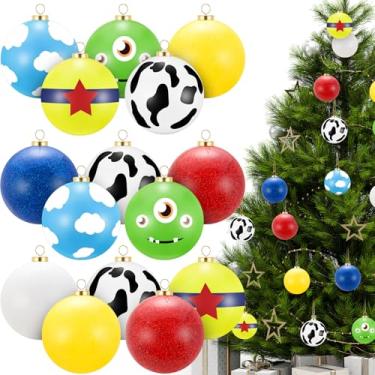 Imagem de Thyle 24 peças de enfeites de bola de Natal com desenho animado de árvore de 6 cm, tema de espuma de Natal, bolas de inverno, decoração fofa para adultos para árvores de Natal, lembrancinhas de festa