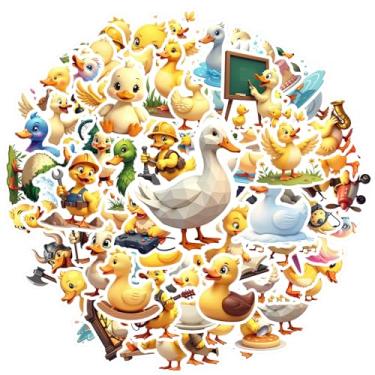 Imagem de 70 peças adesivos de papelaria de música de detetive de pato, bombeiro, brinquedo, heroico, adesivo de PVC para notebook, bagagem, celular, copo, mala, telefone, bagagem, laptop, guitarra, carro