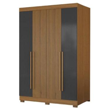 Imagem de Guarda Roupas Solteiro Detalhe Ripado 3d Com 4 Portas 2 Gavetas Creta 