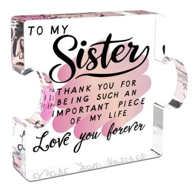 Imagem de Placa de quebra-cabeça Sister Gift Sepaumo Birthday Acrílico para mulh