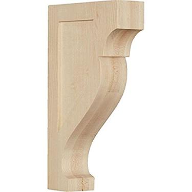 Imagem de Ekena Millwork Corw02X07X12RKMA Corbelhas de madeira de Rockport médio, 6,3 cm L x 17,8 cm P x 30,5 cm A, bordo