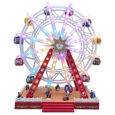 Imagem de Roda Gigante Natal Natalino Papai Noel Luz Led Som Giratorio Decoraçao