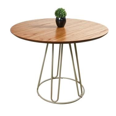 Imagem de Mesa De Jantar Rubi Cinamono Com Base De Metal Champanhe