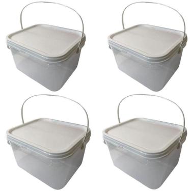 Imagem de Balde Transparente 2.4L Para Sorvete -Kit 4 Pçs
