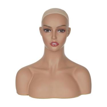 Imagem de Kokiya Cabeça de manequim peruca mostrando suporte multifuncional maquiagem estilo de cabelo peruca cabeça manequim busto para chapéu acessórios de beleza