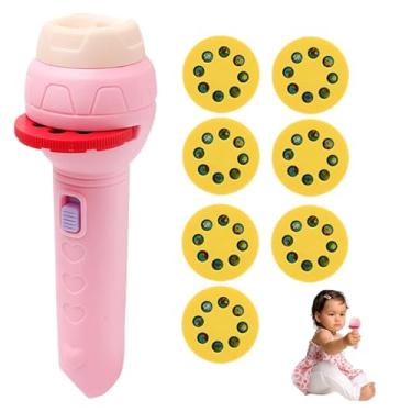 Imagem de Criança Lanterna Projetor Com 56 Imagens Brinquedo 2 Em 1 Infantil Adequado Para Meninos E Meninas (Rosa)