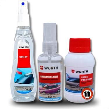 Imagem de Kit Visibilidade Water Off Wurth Repelente de Agua + Anti embaçante + Limpa para brisa para carro Wurth