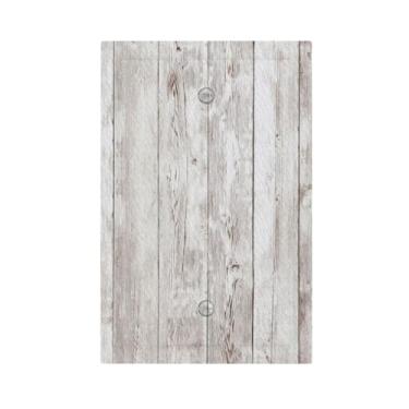 Imagem de Capa de interruptor de luz rústica placa de grão de madeira cinza branca placa decorativa 1 gangue em branco sem dispositivo capas de tomada placas de parede elétricas para decoração de banheiro e