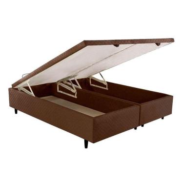 Imagem de Cama Box Baú Universal King Mh1439 Bordado Brown (193x203x35) - Herval