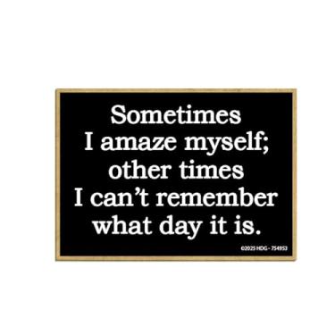Imagem de Honey Dew Gifts, Sometimes I'm Amazed; Other Times I Can't Remember, Ímãs engraçados de geladeira, decorações de armário, ímã de geladeira sarcástico, acessórios de humor adulto, 6,3 cm por 3,5