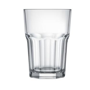 Imagem de Conjunto 6 Copos de Vidro Transparente, Design Listrado em Relevo, 250ml, Clássico, Base Cônica, Lavar à Mão, Para Vinho