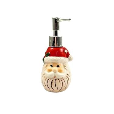 Imagem de Porta Sabonete Líquido Papai Noel Cerâmica 200ml - Decoração Natalina para Banheiro e Lavabo(1 UNIDADE)