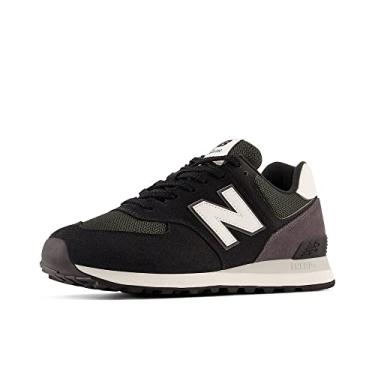 Imagem de New Balance Tênis unissex adulto 574 V2 History, Preto/branco, 12.5 Wide Women/11 Men