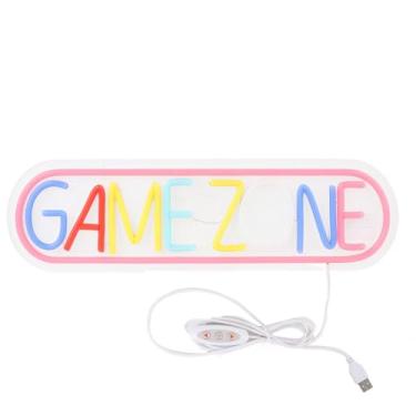 Imagem de SUNGOOYUE Sinal de Néon para Jogos LED Colorido Decoração de Parede Alimentada por USB para Sala de Jogos Ambiente Aprimorado para Festas de Aniversário PlasticAcrylic 1 X Luz Neon para Jogadores