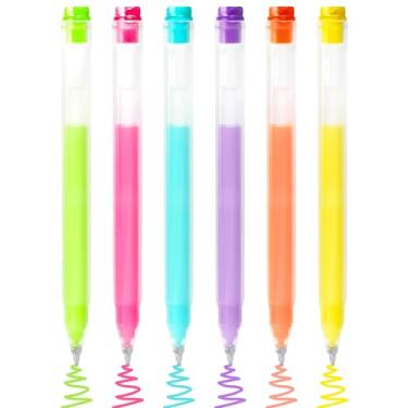 Imagem de Smilo Canetas de gel acrílico 3D, 6 cores opacas, para papel preto, tecido rock, vidro, tinta de secagem rápida, ponta fina de 1,0 mm para linhas elevadas e artesanato DIY, diário, confecção de