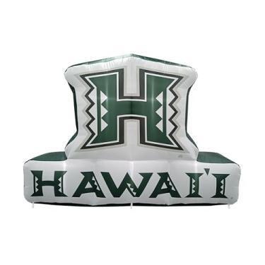 Imagem de FANMATS Mascote inflável NCAA Hawaii Rainbow Warriors - Display inflável autoinflável, ventilador e cordões embutidos, logotipo oficial da equipe - mostre seu espírito durante todo o ano