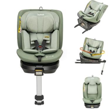 Imagem de JOVIKIDS Cadeira de Segurança para Carro, Ergonômico, Ajustável para Bebês e Crianças, 3 em 1, De 0 a 12 Anos, Até 36 kg*, Sistema ISOFIX e Top Tether, Rotação 360 graus, Proteção Contra Impactos, Reclinável, Lavável, Modelo Ranger. (Verde)