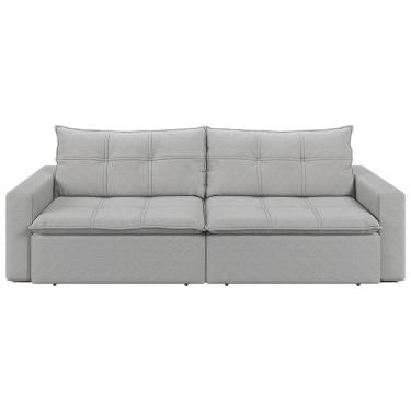 Imagem de Sofá Retrátil E Reclinável Joinville 2,30m Linho Cor Cinza 2341