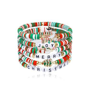 Imagem de KummerSaprk Pulseiras de Natal para mulheres, árvore de Natal, Papai Noel, boneco de neve, pulseira de floco de neve, joias de férias, roupas de férias