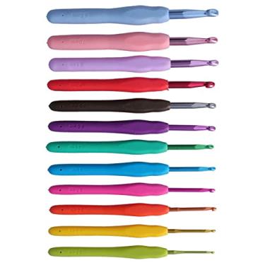 Imagem de Zerodis 12 Pcs Contas de Fios Agulhas Ganchos de Crochê Ganchos de Tricô Com Número de Identificação Carta Bordado Kit de Crochê Ferramenta de Costura Beading para Iniciantes Fio de 12 Pcs Contas de