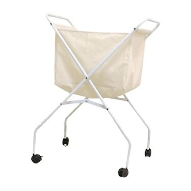 Imagem de WeiLaiKeQi Carrinho de Lavanderia com Rodas Organizador de Roupas Dobrado com Rodízios Fácil Mobilidade Cesto de Roupas Cesto de Roupas para Toalhas Lençóis