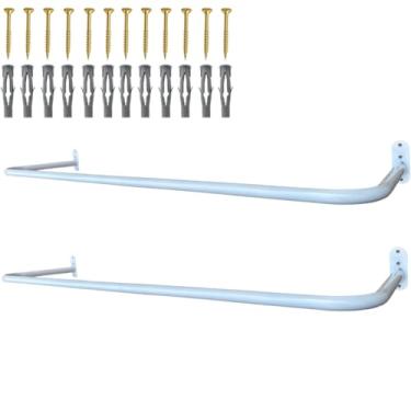 Imagem de Kit Dois Cabideiros Brancos Para Roupas Reforçado Closet Resistente Uso Residencial Loja Araras