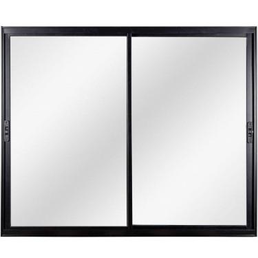 Imagem de Janela Correr 2 Folhas Móveis sem Grade Vidro Liso 100x100cm Ecosul Esquadrisul