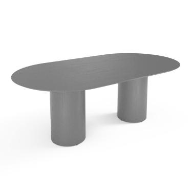 Imagem de Mesa De Jantar West 180cm X 100cm 6 Lugares Lâmina Natural De Madeira Preto