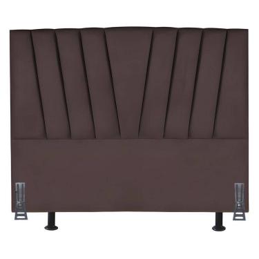 Imagem de Cabeceira Cama Box Casal 140 Cm Joana Em Corino Com Frame Marrom