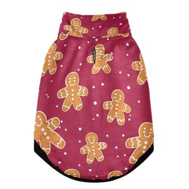 Imagem de SEHANY Casaco de Natal de gengibre para cães pequenos, superquente à prova de vento, jaqueta de inverno macia e aconchegante para animais de estimação para clima frio na neve com coleira para animais