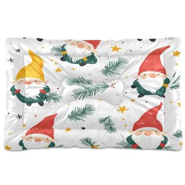 Imagem de SEHANY Cama de Natal para cães de Papai Noel, cama de gato com fundo antiderrapante, cama de canil, colchão macio para animais de estimação, lavável para cães pequenos, médios e grandes, gatos, 45,7 x