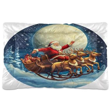 Imagem de SEHANY Cama de Natal para cães e gatos com fundo antiderrapante, cama de canil, colchão macio para animais de estimação, lavável para cães pequenos, médios e grandes, gatos, 45,7 x 61 cm