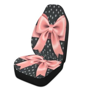Imagem de Blueangle 1 peça de capas de assento de carro de gravata borboleta rosa, almofadas protetoras respiráveis para assentos dianteiros de carro, ajuste universal para SUV Sedan Truck Van (329)