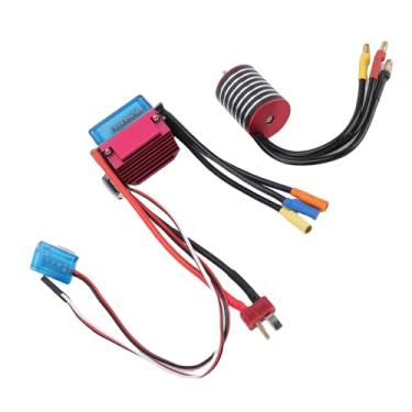 Imagem de RiToEasysports Motor RC Sem Escova Com 35A ESC para Carros 1/18 1/16 /14 RC Motor à Prova d'água de Alta Velocidade CNC Dissipador de Calor de Liga de Alumínio 3,5 Mm Plugue Banana (#12)
