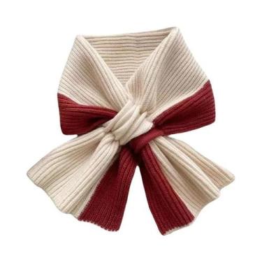 Imagem de Cachecol Curto De Malha Em Cor Sólida Para Meninas, Moda Outono Invern