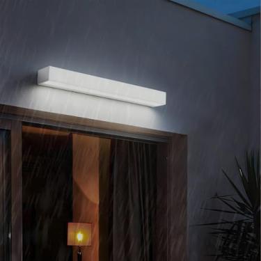 Imagem de GZZBMY Luzes de parede LED Externas IP65 à prova d'água Alumínio Lâmpada de parede externa Moderna Iluminação de parede de jardim longo Interior / Exterior para pátio Sala de estar Corredor Escada