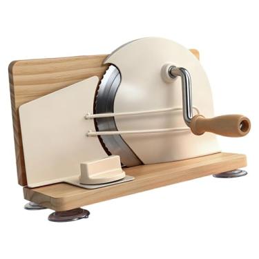 Imagem de YWJLQH Cortador de pão manual versátil com ventosas, ideal para pão de fermentação caseiro, Bege